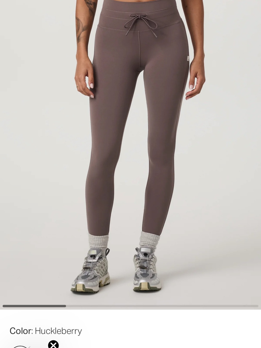 Vuori Huckleberry High-Rise Leggings with Drawstring Waist